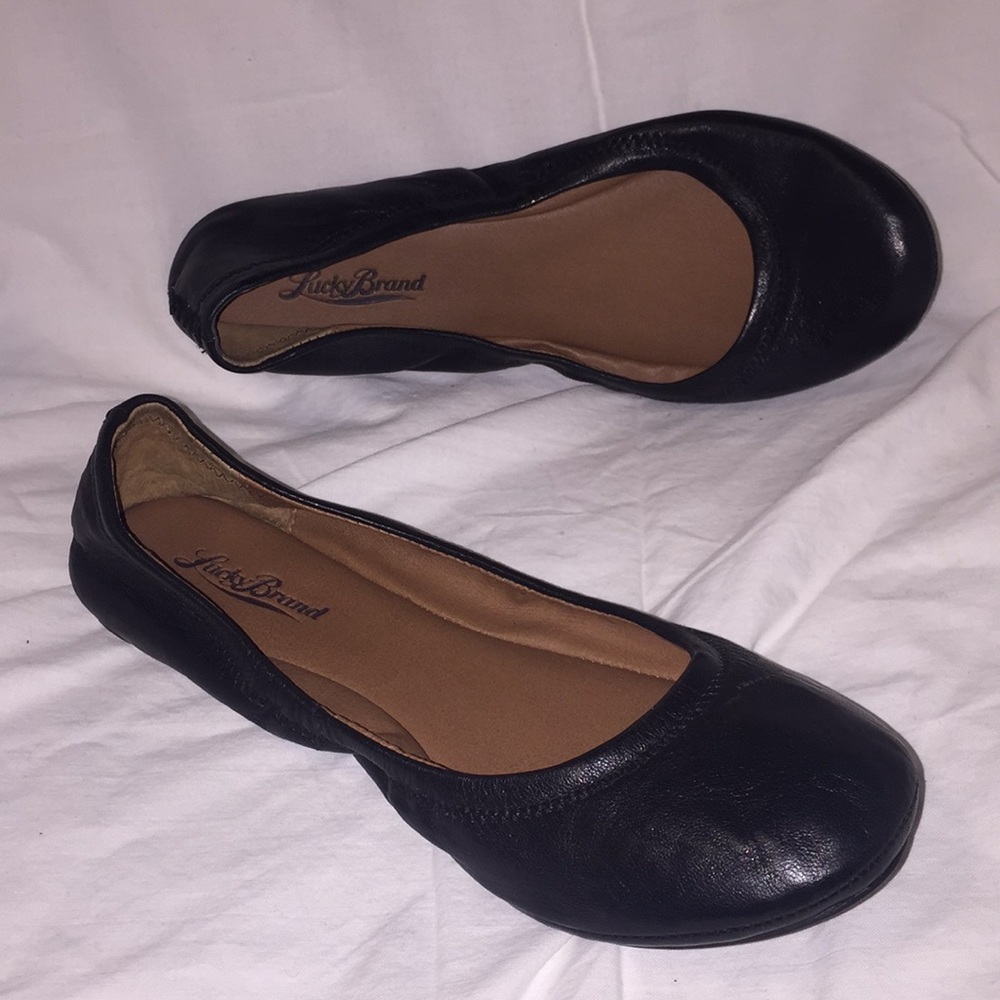 Lucky Brand Emmie Leather Flats Womens Size 7.5